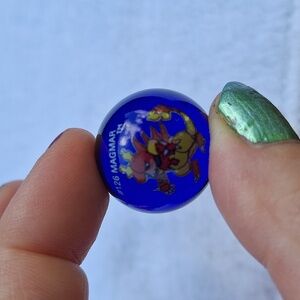 Pokemon #126 Magmar Blue Vintage 1999 Glass Marble